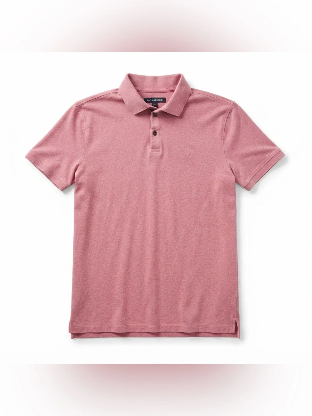 Banana Republic Men's Heather Pink Slim Fit Short Sleeve Polo Shirt - Size L